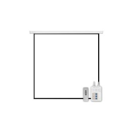 Pantalla electrica videoproyector phoenix pared y techo 135p 2.4mx2.4m posicion ajustable carcasa blanca tela super resistente