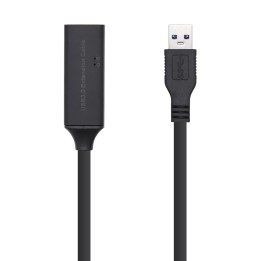 Cable alargador aisens usb 3.2 gen 1 usb tipo-a macho a usb tipo-a hembra 5m negro A105-0407