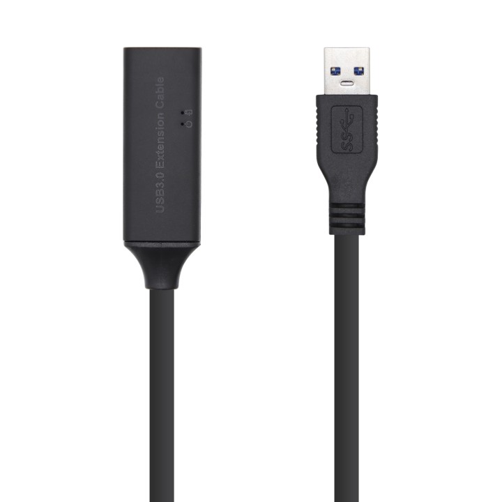 Cable alargador aisens usb 3.2 gen 1 usb tipo-a macho a usb tipo-a hembra 5m negro A105-0407