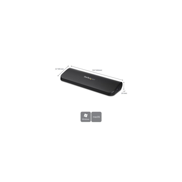 StarTech.com Docking Station USB 3.1 para 2 Monitores HDMI y DVI/VGA - Negro - USB3SDOCKHDV