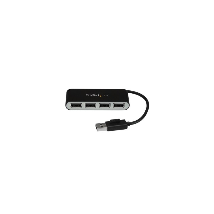StarTech.com Concentrador Ladrón USB 2.0 de 4 Puertos con Cable Integrado - Hub Portátil USB 2.0