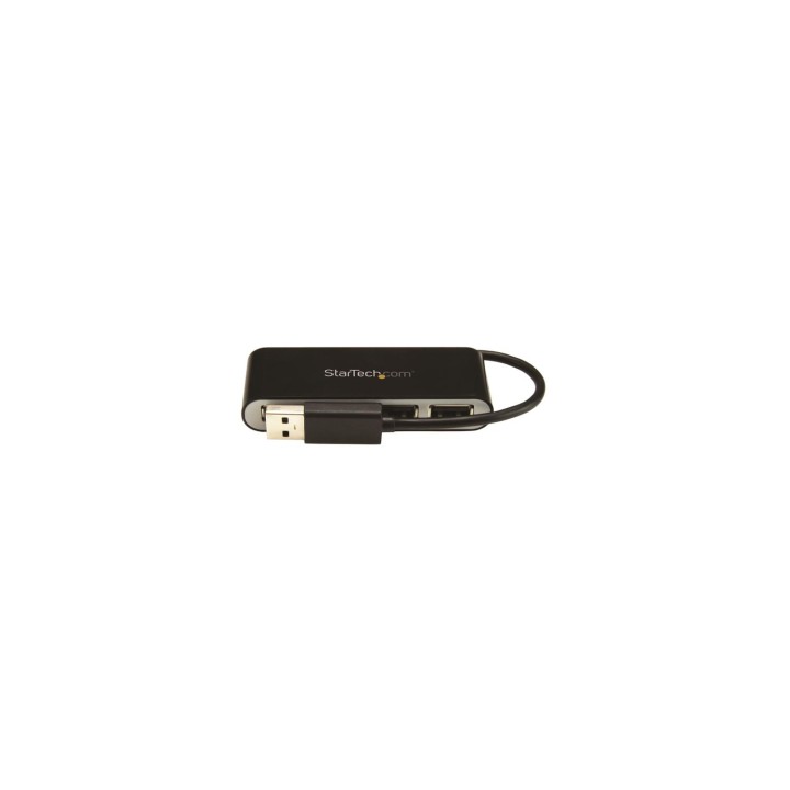 StarTech.com Concentrador Ladrón USB 2.0 de 4 Puertos con Cable Integrado - Hub Portátil USB 2.0