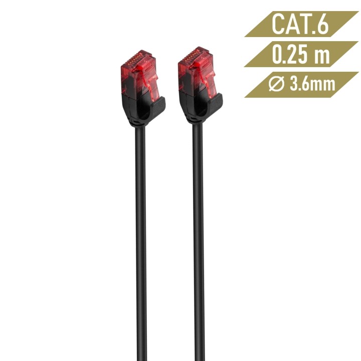Latiguillo de red ewent Cat 6 U/UTP slim networking 2m negro IM1046