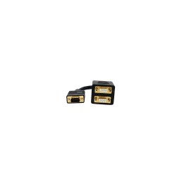 StarTech.com Cable de 30cm Duplicador Divisor de VÍ­deo VGA de 2 puertos Salidas Compacto - Bifurcador - negro