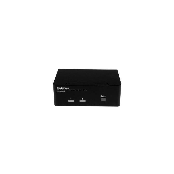 StarTech.com Switch Conmutador KVM de 2 Puertos DisplayPort - 4K 60Hz Negro