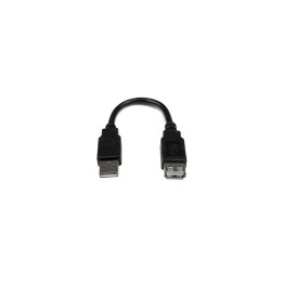 StarTech.com Cable de 0.15m de Extensión Alargador USB 2.0 Tipo-A Macho a USB A Hembra negro