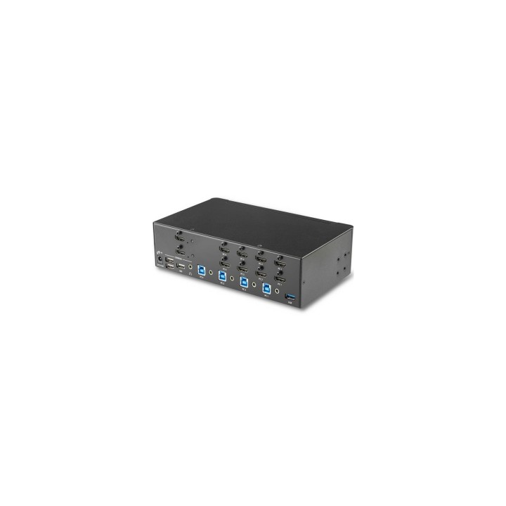 StarTech.com Switch Conmutador KVM de 4 Puertos HDMI - 4K de 30Hz - de Pantalla Doble - Negro