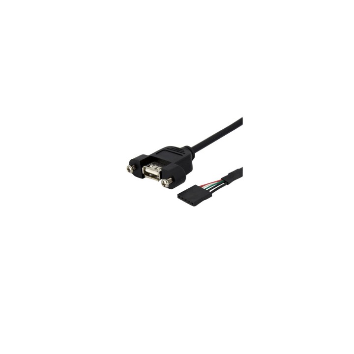 StarTech.com Cable de 30cm USB 2.0 para Montaje en Panel Conexión a Placa Base - USB Tipo-A Hembra a Hembra - negro