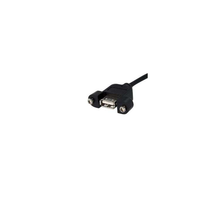 StarTech.com Cable de 30cm USB 2.0 para Montaje en Panel Conexión a Placa Base - USB Tipo-A Hembra a Hembra - negro