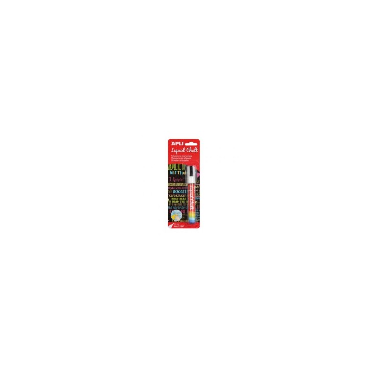 APLI TIZA LIQUIDA ROTULADOR DE PUNTA REDONDA 5.5MM FACIL BORRAR SECADO RAPIDO COLOR BLANCO 13954 APLI
