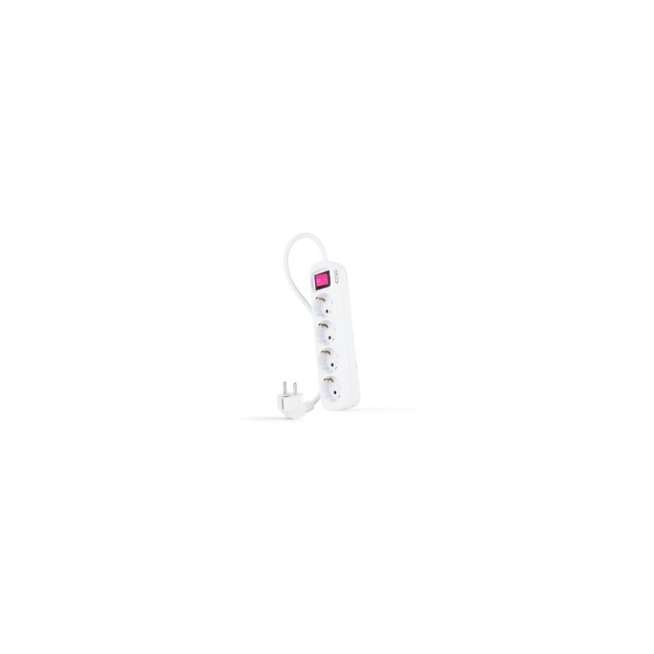 Nanocable Regleta con interruptor 4 tomas de corriente blanca