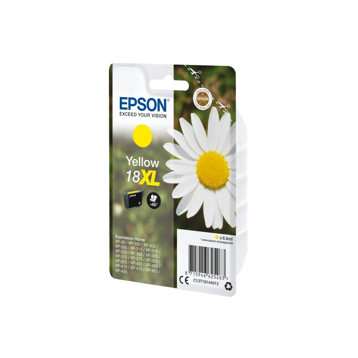 Cartucho Epson Daisy 18XL amarillo etiqueta RF C13T18144022