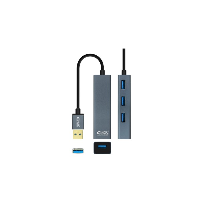 Hub nanocable usb 3.1 4 puertos gris 10.16.4402