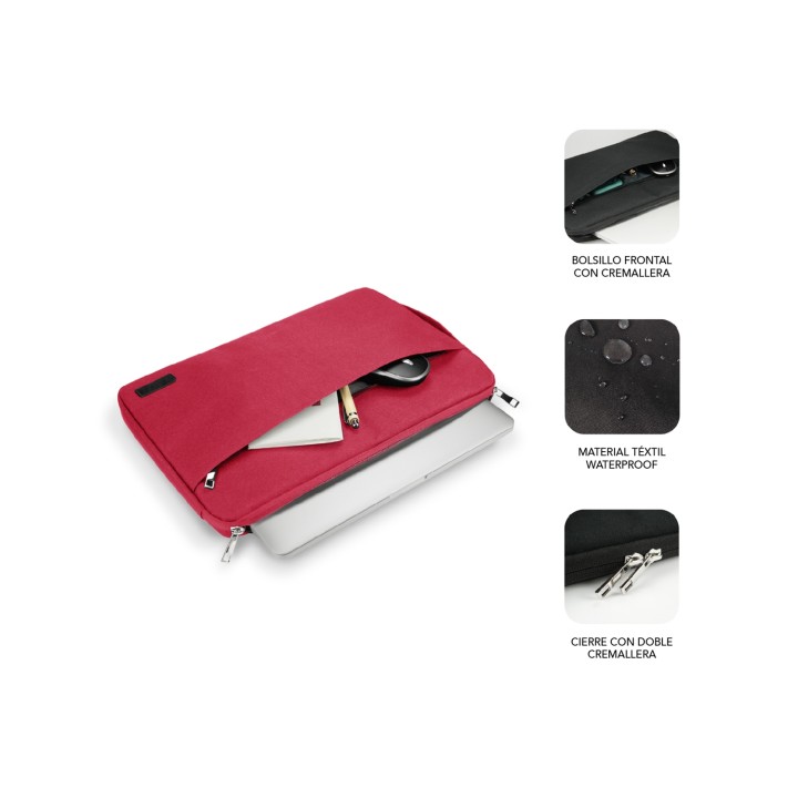 Funda subblim Urban Laptop sleeve para portatiles de 15.6p rojo SUB-LS-0PS0103