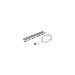 StarTech.com Concentrador USB 3.1 de 7 Puertos - Hub con Cable Incorporado - Plata Blanco