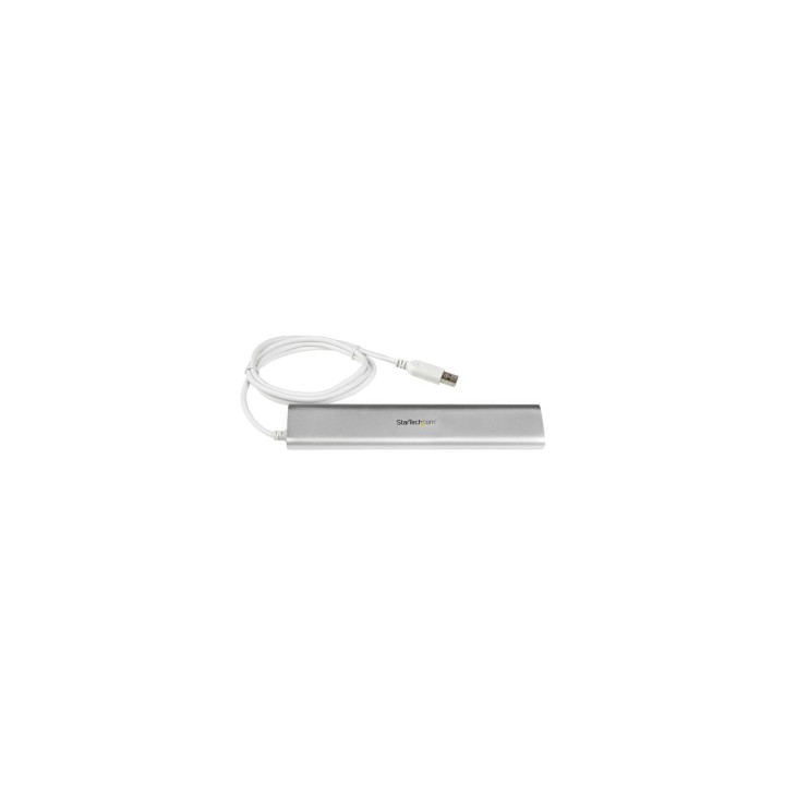 StarTech.com Concentrador USB 3.1 de 7 Puertos - Hub con Cable Incorporado - Plata Blanco