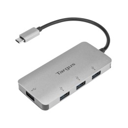 Hub targus 4 puertos interfaz usb 3.2 Gen 1 tipo-C 5000 Mbit/s plata ACH226EU
