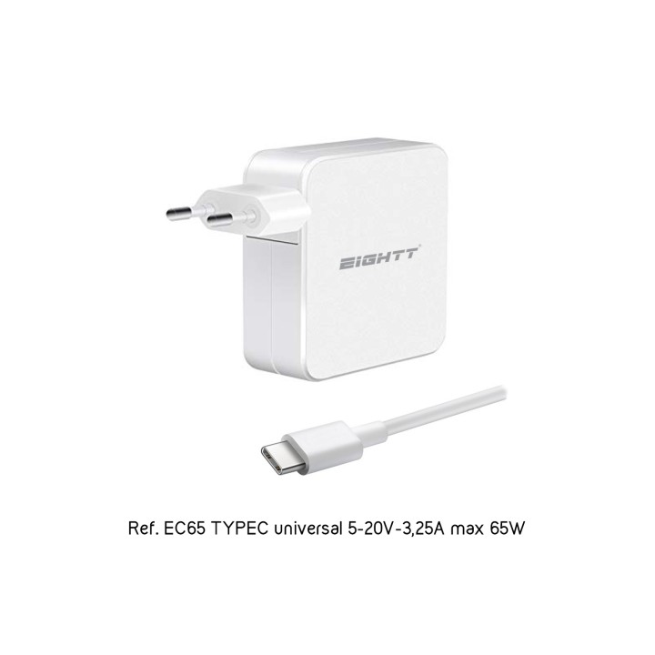 Eightt Cargador Universal Type C 5-20V-3,25A Max 65W