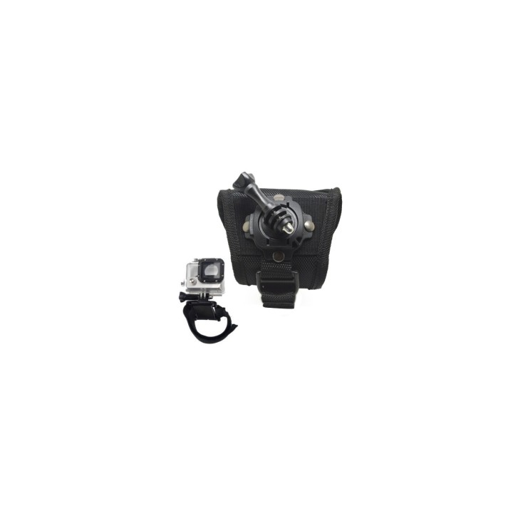 accesorio soporte muñeca ajustable con rotacion phoenix velcro de 360 para camaras sport negro PHGP127L
