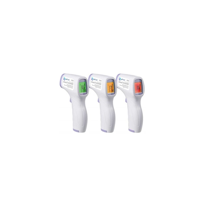 TERMOMETRO INFRAROJO LYFTRACK A DISTANCIA MEDICION BLANCO MORADO IR988