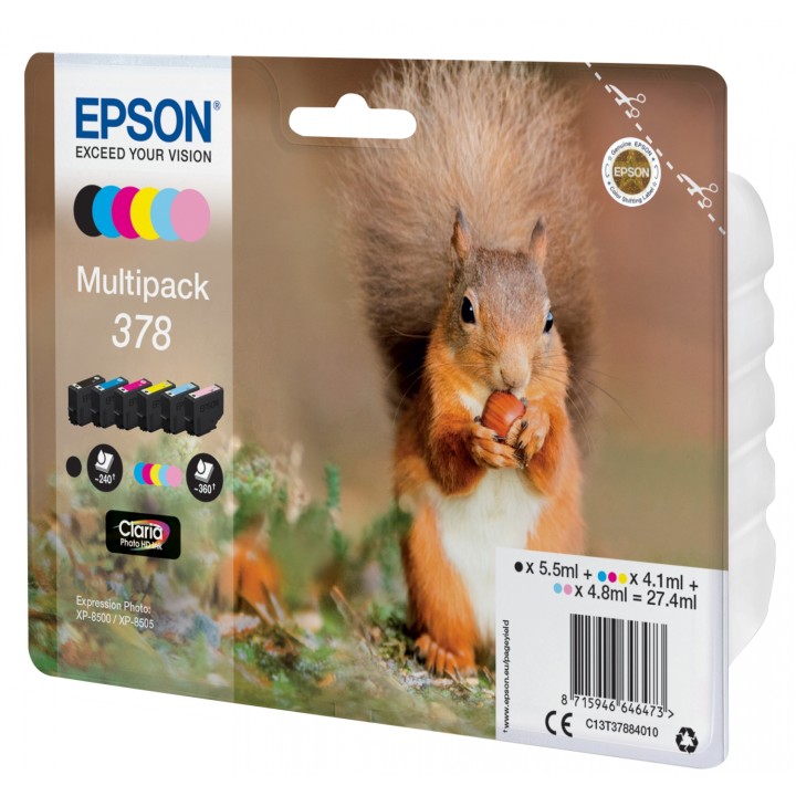 CARTUCHO EPSON T37884 MULTIPACK 6 COLORES T3788